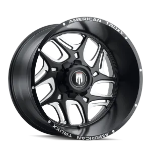Sweep AT1900 Satin Black Milled 20X9 8-170 -12MM 125.2MM Off Road Wheels American Truxx